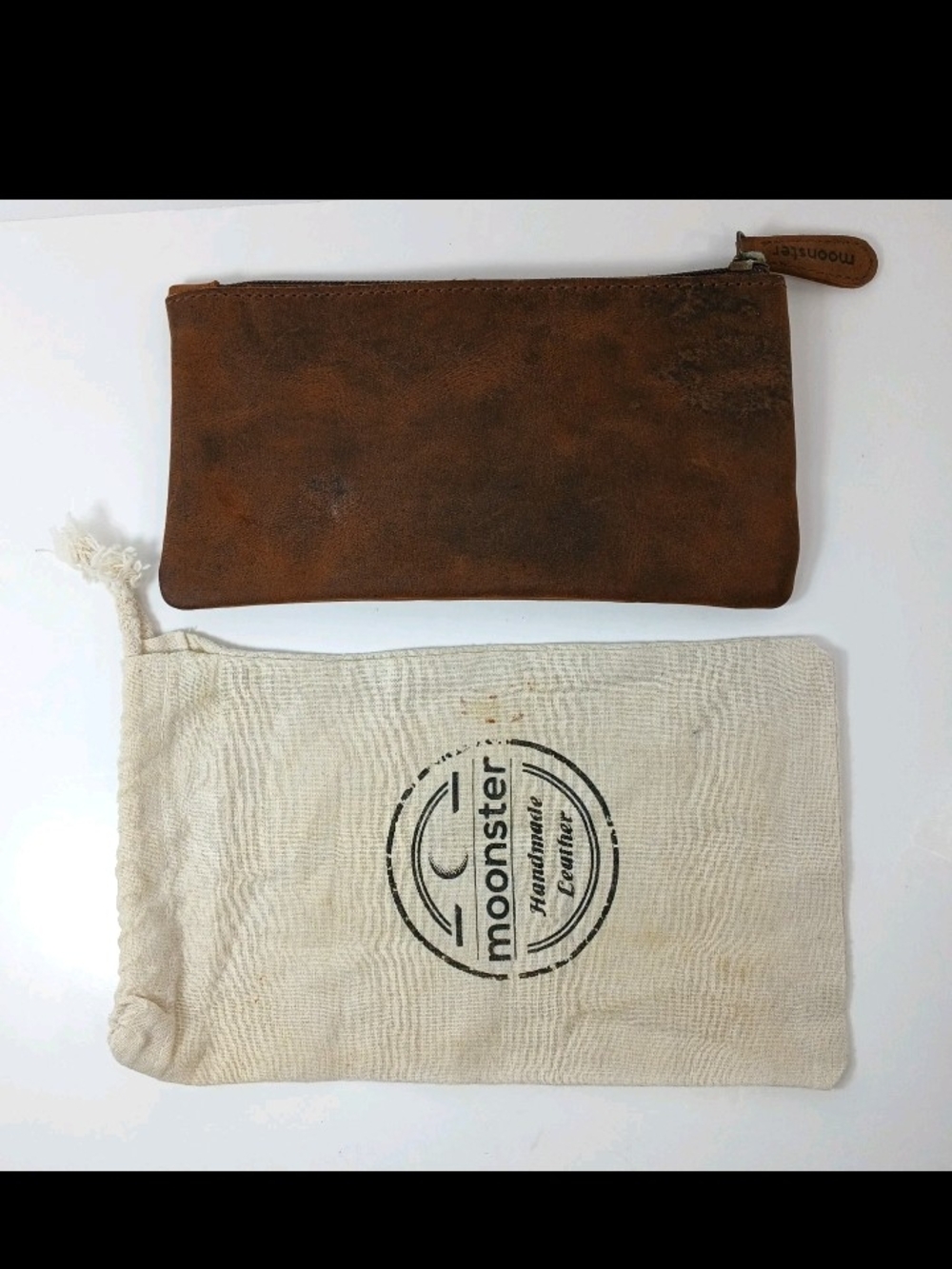Moonster Distressed Brown Leather Wallet for Men Or Women 8x4.5 Inches